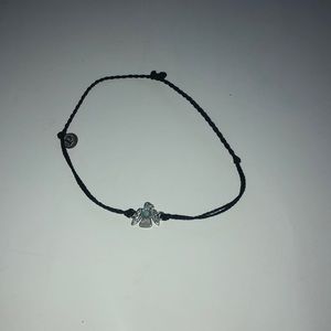 Black pura vida bracelet with bird charm